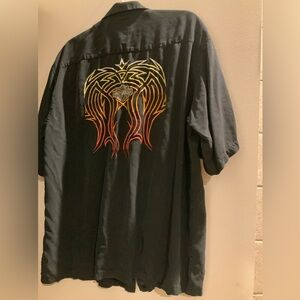 Harley Davidson silk button down shirt sz xs